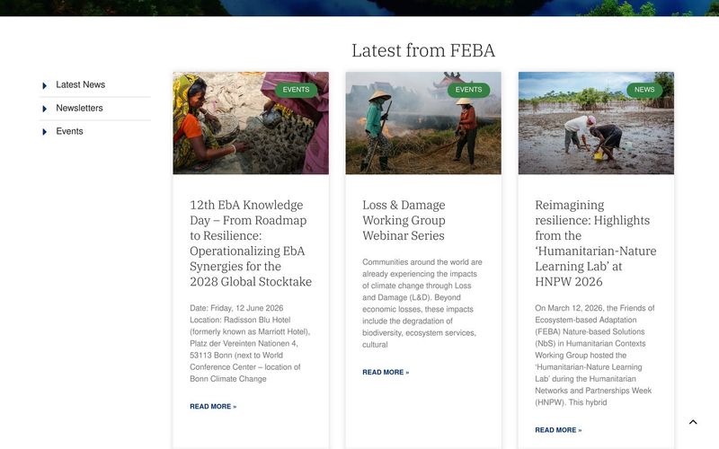 Latest from FEBA news and events cards with climate adaptation fieldwork photos